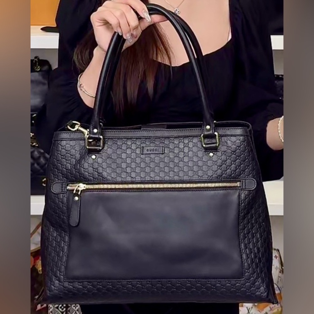 Gucci Microguccissima Large Shoulder Bag Tote Handbag w/ Cert of Auth